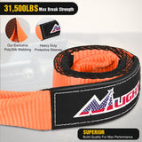 Nilight 3 x 8inch Tree Saver Tow Strap Heavy-Duty Axle Strap Set, view 5