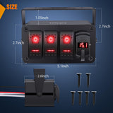Nilight 3 Gang Rocker Switch Box 12V SPST ON Off Toggle Switches PD Type C and QC 3.0 USB Charger Voltmeter LED Light Waterproof Aluminum Mount Bracket Panel DIY Stickers for Boat Car RV Truck, view 2