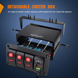 Nilight 3 Gang Rocker Switch Box 12V SPST ON Off Toggle Switches PD Type C and QC 3.0 USB Charger Voltmeter LED Light Waterproof Aluminum Mount Bracket Panel DIY Stickers for Boat Car RV Truck, view 5