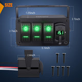 Nilight 3 Gang Rocker Switch Box 12V SPST ON Off Toggle Switches PD Type C and QC USB Charger Voltmeter LED Light Waterproof Aluminum Mount Bracket Panel DIY Stickers for Boat Car RV Truck, view 2