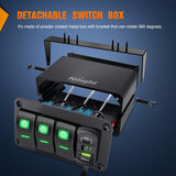 Nilight 3 Gang Rocker Switch Box 12V SPST ON Off Toggle Switches PD Type C and QC USB Charger Voltmeter LED Light Waterproof Aluminum Mount Bracket Panel DIY Stickers for Boat Car RV Truck, view 5
