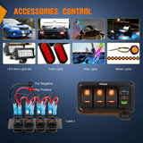 Nilight 3 Gang Switch Panel With QC3.0 & PD Charger And Voltmerter with Orange Backlit, view 4