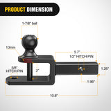 Nilight 3-in-1 ATV UTV Multi Hitch Mount | 1-7/8 Inch Ball Fits 1-1/4 Inch Receiver Hitch Rated 2000 LBS Winch Strap Loop Rated 5000 LBS, view 2