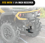 Nilight 3-in-1 ATV UTV Multi Hitch Mount | 1-7/8 Inch Ball Fits 1-1/4 Inch Receiver Hitch Rated 2000 LBS Winch Strap Loop Rated 5000 LBS, view 6