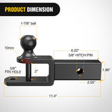 Nilight 3 in 1 ATV UTV Multi Hitch Mount with 1-7/8 inch Ball Hitch Rated 2000 LBS Fits 2 Inch Receiver Winch Strap Loop Rated 5000 LBS, view 2