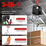 Nilight 3-in-1 Electric Hoist Winch, 1100LBS 1500W Portable Power Winch Crane with Manual Wired Wireless Remote Control, 110V Electric Winch 25FT Lifting Height for Garage Warehouses Factories, Black, view 2