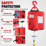 Nilight 3-in-1 Electric Hoist Winch, 660LBS 1500W Portable Power Winch Crane with Manual Wired Wireless Remote Control, 110V Electric Winch 33FT/Min Speed 39FT Height for Garage Warehouse Factory, Red, view 4