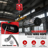 Nilight 3-in-1 Electric Hoist Winch, 660LBS 1500W Portable Power Winch Crane with Manual Wired Wireless Remote Control, 110V Electric Winch 33FT/Min Speed 39FT Height for Garage Warehouse Factory, Red, view 6