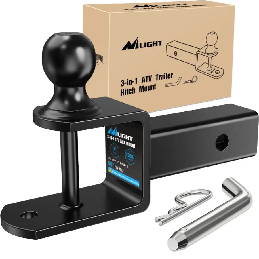 Nilight 3 in 1 Multi Hitch Mount with 2 Inch Ball (1.25 Inch Shank, 5000 lbs)