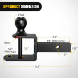 Nilight 3 in 1 Multi Hitch Mount with 2 Inch Ball (1.25 Inch Shank, 5000 lbs), view 2