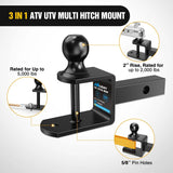Nilight 3 in 1 Multi Hitch Mount with 2 Inch Ball (1.25 Inch Shank, 5000 lbs), view 5