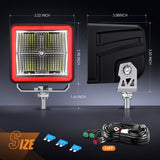 Nilight 3 Inch Cube LED Pod Light Bar 20W 2100LM Super Flood Light (2 pcs)/16AWG DT Wiring Harness Kit (Pair) | 16AWG DT Wire, view 2