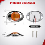 Nilight 3 Inch Oval LED Trailer Marker Light, Chrome Bezel Amber Lens | 10 Pack IP67 Waterproof 12V Surface Mount Marker & Clearance Light, Fits Semi Trucks Trailers RVs Pickup Trucks Vans, view 2