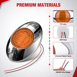 Nilight 3 Inch Oval LED Trailer Marker Light, Chrome Bezel Amber Lens | 10 Pack IP67 Waterproof 12V Surface Mount Marker & Clearance Light, Fits Semi Trucks Trailers RVs Pickup Trucks Vans, view 5