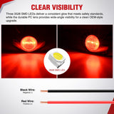 Nilight 3 Inch Oval LED Trailer Marker Light, Chrome Bezel Red Lens | 10 Pack IP67 Waterproof 12V Surface Mount Marker & Clearance Light, Fits Semi Trucks Trailers RVs Pickup Trucks Vans, view 3