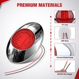 Nilight 3 Inch Oval LED Trailer Marker Light, Chrome Bezel Red Lens | 10 Pack IP67 Waterproof 12V Surface Mount Marker & Clearance Light, Fits Semi Trucks Trailers RVs Pickup Trucks Vans, view 5