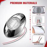 Nilight 3 Inch Oval Trailer Marker Light, Chrome Bezel Clear Lens Amber LED | 10 Pack IP67 Waterproof 12V Surface Mount Marker & Clearance Light, Fits Semi Trucks Trailers RVs Pickup Trucks Vans, view 5