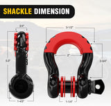 Nilight 3 Inch x 30 Inch Recovery Tow Strap Kit with 2Pcs 3/4 Inch Anti-Theft D-Ring Shackles and Storage Bag Heavy Duty Off Road Emergency Tow Rope for Car Truck SUV ATV (MBS 31500LBS), view 4