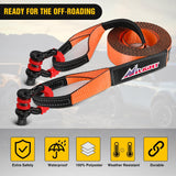 Nilight 3 Inch x 30 Inch Recovery Tow Strap Kit with 2Pcs 3/4 Inch Anti-Theft D-Ring Shackles and Storage Bag Heavy Duty Off Road Emergency Tow Rope for Car Truck SUV ATV (MBS 31500LBS), view 6
