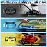 Nilight 3 Pack RV Hose Storage Bag, Waterproof Utility Bag with Visible Cover & Dual Zipper Closure RV Storage and Organization for Sewer, Fresh Water Hoses Electrical Cords Camper Tools Accessories, view 3