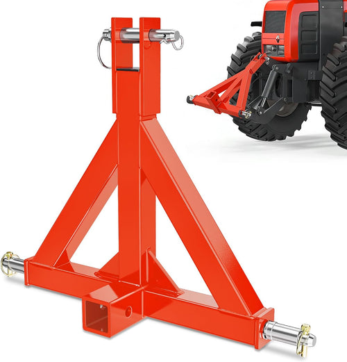 Nilight 3 Point 2 Inch Trailer Hitch Receiver Category 1 Heavy Duty Tractor Drawbar Adapter Compatible with Kubota Bx John Deere Nortrac Kioti Yanmar Cat Orange
