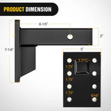 Nilight 3-Position Pintle Hook Mount for 2 Inch Hitch Receiver, view 2