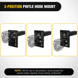 Nilight 3-Position Pintle Hook Mount for 2 Inch Hitch Receiver, view 4