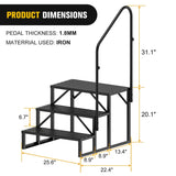 Nilight 3 Steps RV Stairs with Handrail, view 3