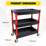 Nilight 3-Tier Rolling Utility Cart with 4 Inch Swivel Wheels, Heavy-Duty Plastic Tool Cart for Auto Detailing, Garage & Workshop, view 3