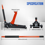 Nilight 3 Ton Floor Jack, Low Profile Car Hydraulic Jack with Dual Pistons Quick Lift, 2.95 Inch-19.88 Inch Lifting Range, view 4
