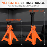 Nilight 3 Ton Jack Stands, Double Locking Heavy Duty Steel 6,600 lbs Capacity, Adjustable 11.22 Inch-16.53 Inch Height for SUV Sedan Pickup Light Truck, 2 Pack, view 2
