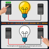 Nilight 3 Way Switch On Off Toggle Rocker Control a Single Load from Two Separate Locations 12V 24V Waterproof 3-Way Switches for RV Camper Can-Am ATVs UTVs Cars Trucks, view 2