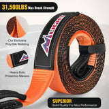 Nilight 3 x 20Inch Recovery Tow Strap Rope 31500LBS, view 2