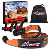 Nilight 3 x 20Inch Recovery Tow Strap with Anti-Theft D-Ring Shackles, view 2