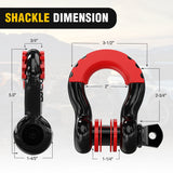 Nilight 3 x 20Inch Recovery Tow Strap with Anti-Theft D-Ring Shackles, view 5