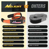 Nilight 3 x 20Inch Recovery Tow Strap with Anti-Theft D-Ring Shackles, view 6