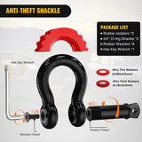 Nilight 3 x 8 Inch Tow Strap with Winch Snatch Block Pulley and D-Ring Shackles, view 5