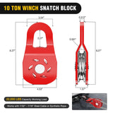 Nilight 3 x 8 Inch Tow Strap with Winch Snatch Block Pulley and D-Ring Shackles, view 6