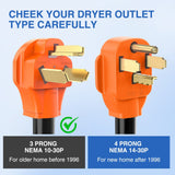 Nilight 50FT EV Dryer Extension Cord 3 Prong 30 Amp NEMA 10-30P 10-30R Old Extensions Cable Heavy Duty 10 Gauge Pure Copper Wire UL Listed 125/250V for Level 2 Using30 Amp 25FT 3 Prong EV Dryer Extension Cord, view 3