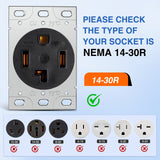 Nilight 50FT EV Dryer Extension Cord 4 Prong 30 Amp NEMA 14-30P 14-30R Old Cable Heavy Duty 10 Gauge Pure Copper Wire UL Listed 125/250V for Level 2 Using30 Amp 25FT 4 Prong EV Dryer Extension Cord, view 4