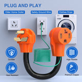 Nilight 30 Amp Dryer Adapter Cord 10-30P Male to 14-30R Female Receptacle, view 2