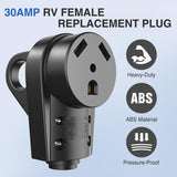 Nilight 30 Amp RV Female Replacement Plug 125 Volt Heavy Duty Socket Receptacle with Handle ETL Listed NEMA TT-30R for Camper Caravan Motorhome Van Trailer, view 4