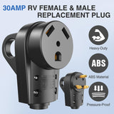 Nilight 30 Amp RV Male and Female Plug Set TT-30P TT-30R Receptable 125 Volt Heavy Duty Electrical Camper ETL Listed for Caravan Motorhome Van Trailer, view 4