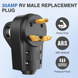 Nilight 30 Amp RV Male Replacement Plug 125 Volt Heavy Duty with Handle ETL Listed NEMA TT-30P for Camper Caravan Motorhome Van Trailer, view 4
