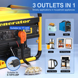 Nilight 30 Amp to (3) 15/20 Amp TT-30P Male Plug to 5-15R/5-20R Female Receptacle, view 2