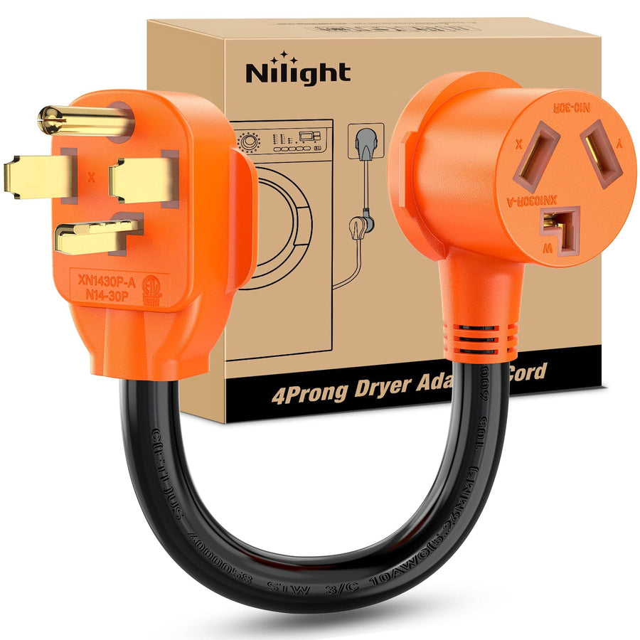 Nilight 30 Amp to 30 Amp 4 Prong Dryer Adapter Cord