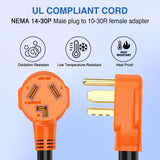 Nilight 30 Amp to 30 Amp 4 Prong Dryer Adapter Cord, view 3