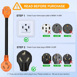 Nilight 30 Amp to 30 Amp 4 Prong Dryer Adapter Cord, view 6