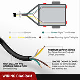 Nilight 30 Feet 4 Way Trailer Wire Extension Cable 14 Gauge 4 Conductor | 100% Pure Copper Insulated Heavy Duty Weatherproof for 4 Pin Blade RV Automotive, view 4