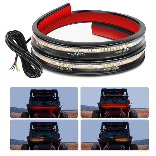Nilight 30 Inch 204 Leds Red Amber Running Stop Turn Signals Brake Light Compatible with Polaris RZR Kawasaki Pioneer Can Am Golf Cart Off-Road Truck Trailer